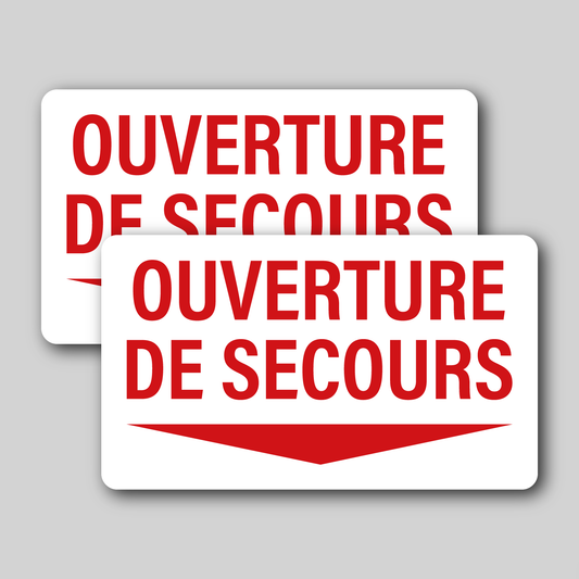 Pack 2 Stickers "Ouverture de secours"