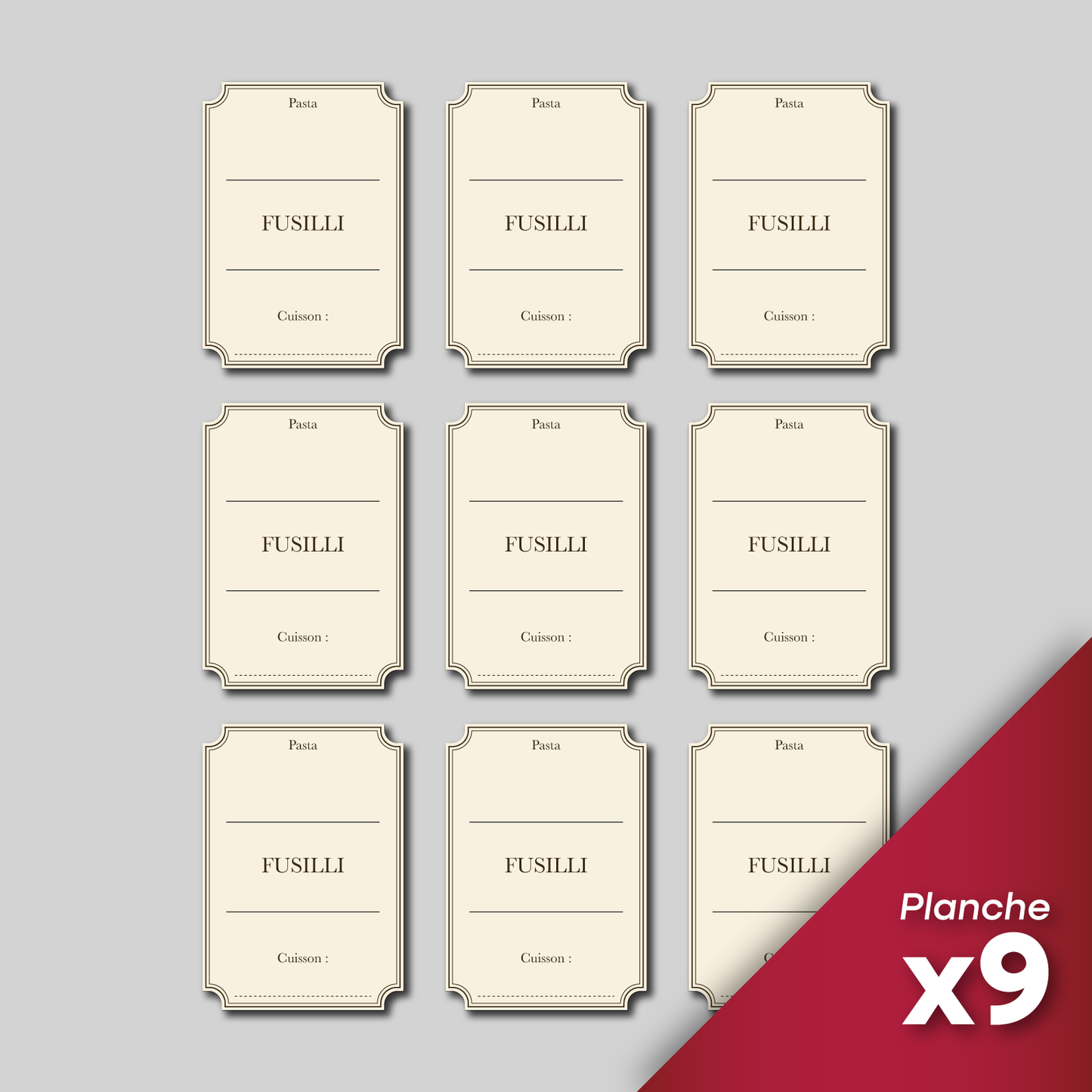Pack complet – Sticker Pâtes "L'Antiquaire"