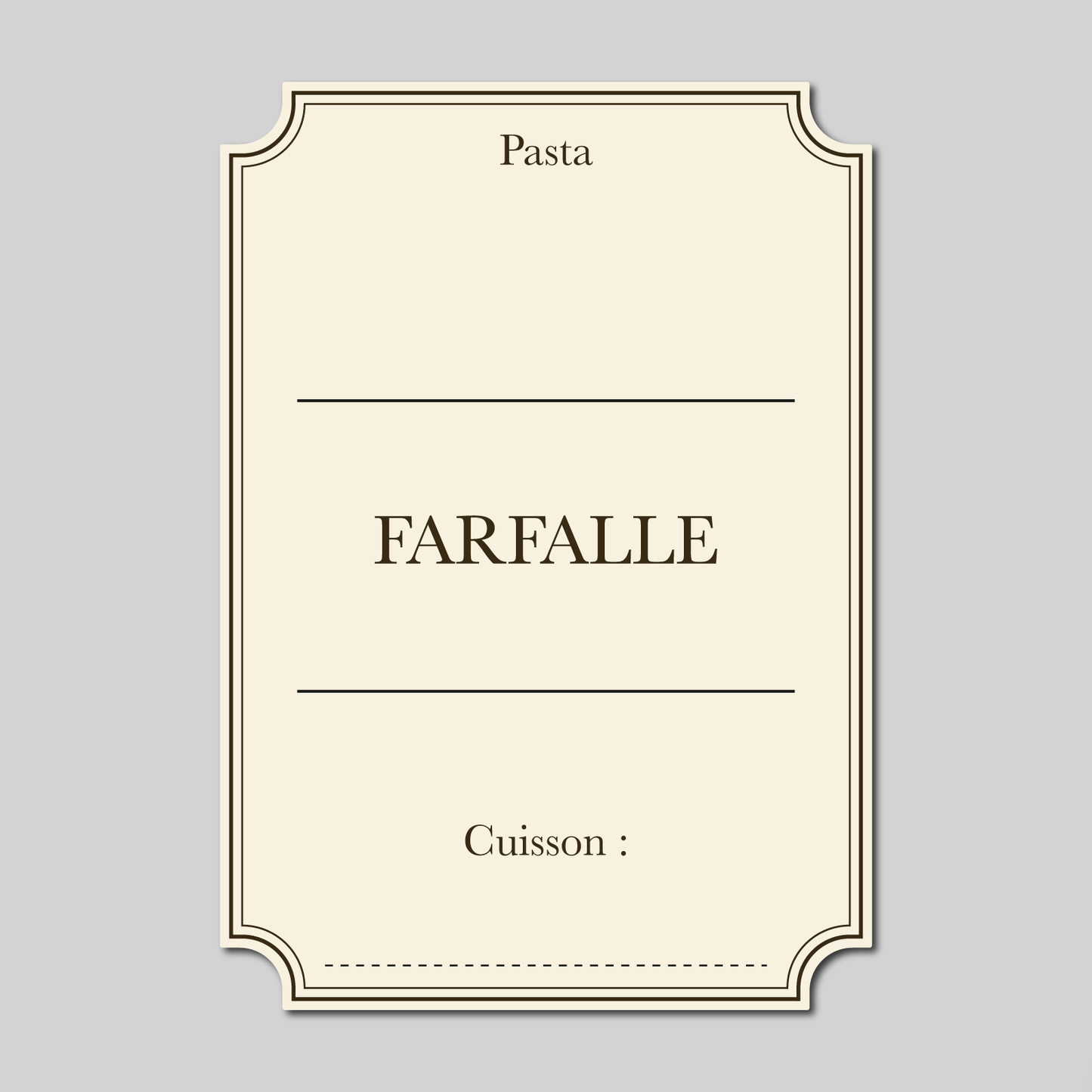 Pack complet – Sticker Pâtes "L'Antiquaire"