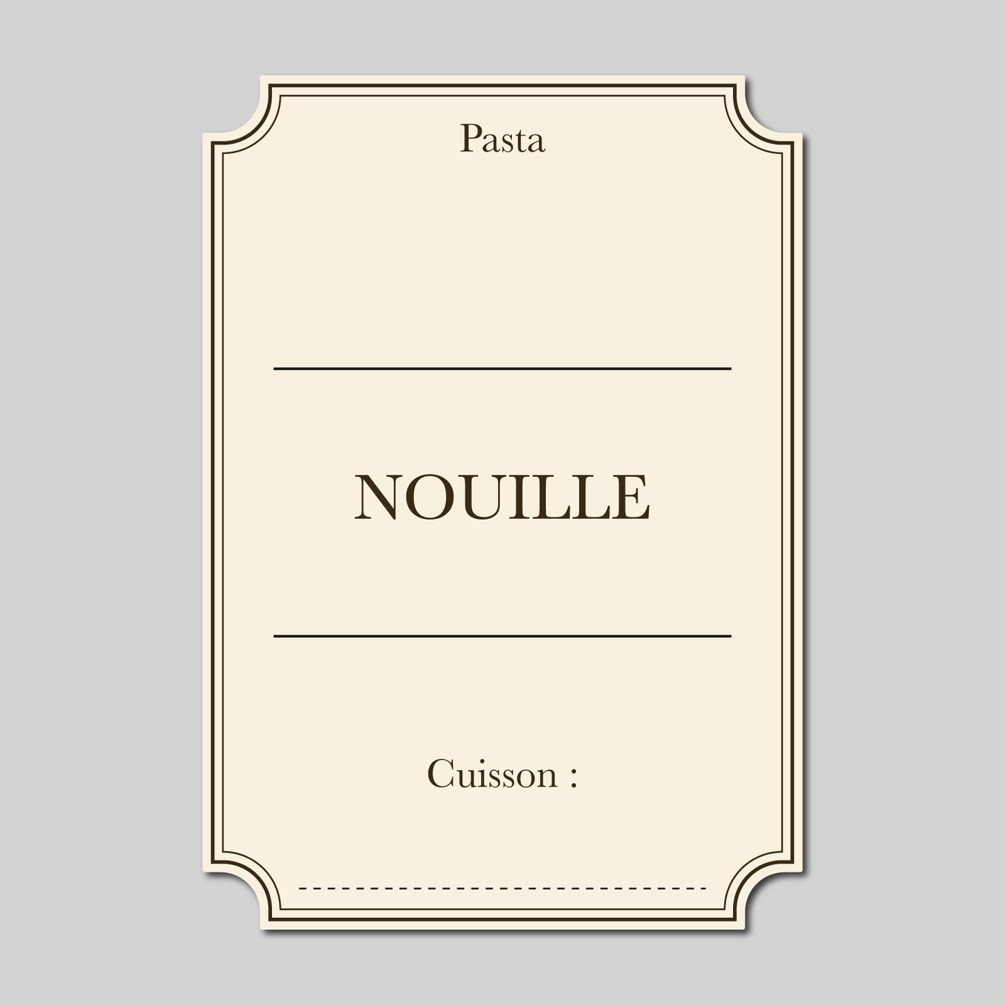 Pack complet – Sticker Pâtes "L'Antiquaire"