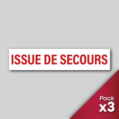 Planche de 3 stickers "Issue de secours"