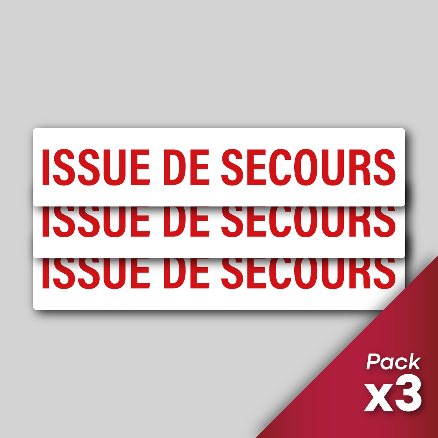 Planche de 3 stickers "Issue de secours"