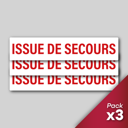 Planche de 3 stickers "Issue de secours"