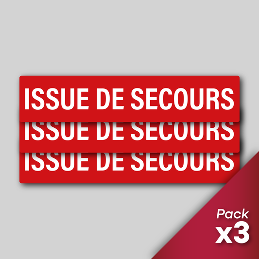 Planche de 3 stickers "Issue de secours"