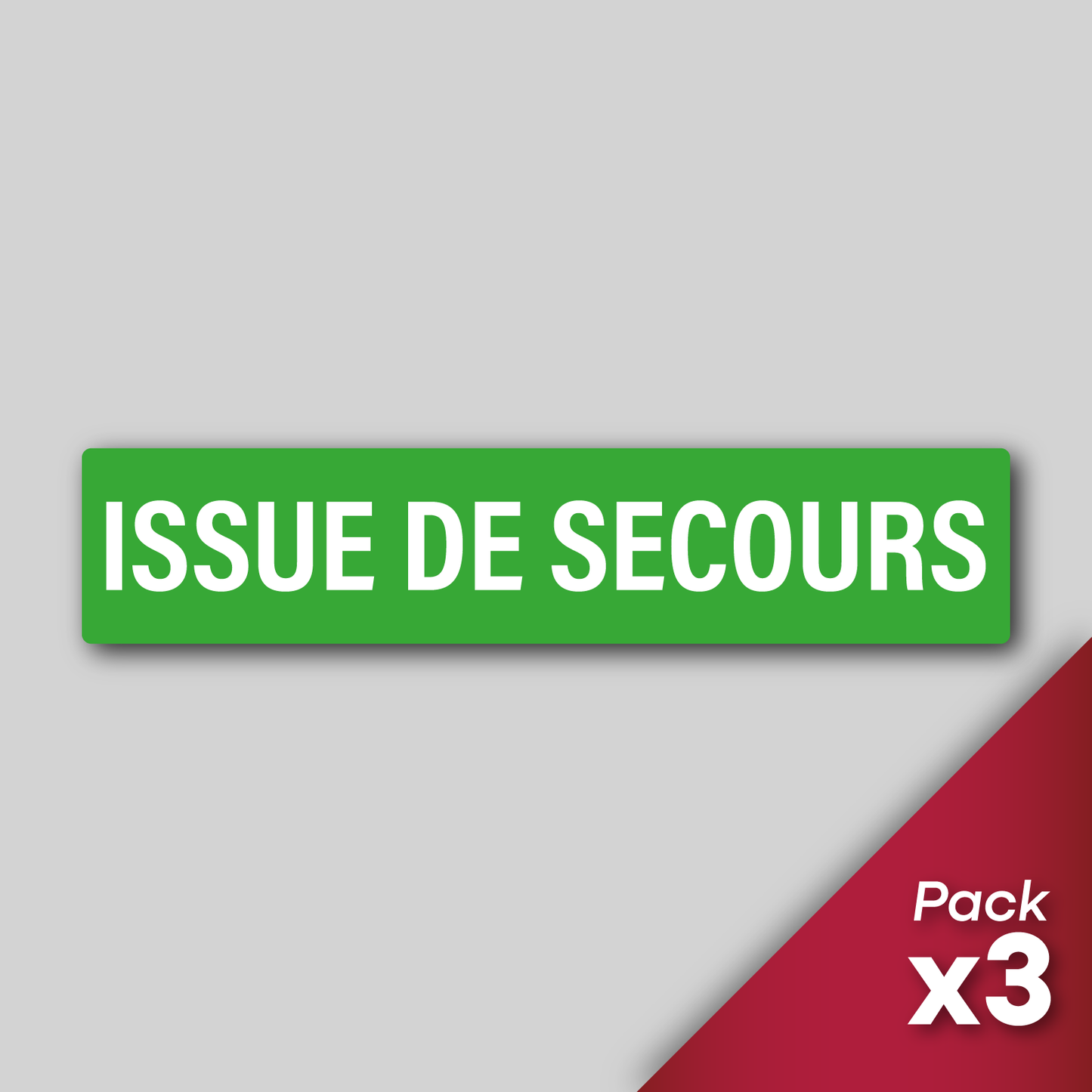 Planche de 3 stickers "Issue de secours"