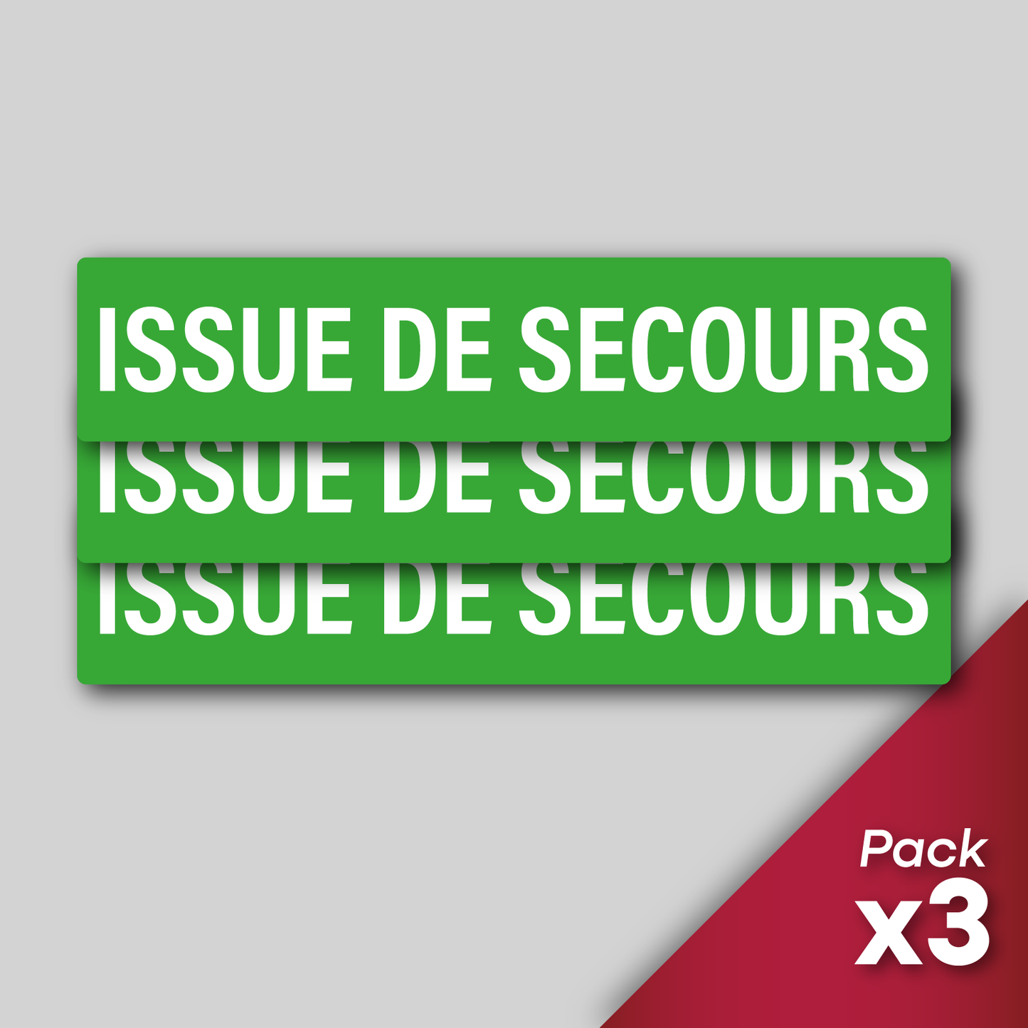 Planche de 3 stickers "Issue de secours"