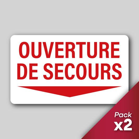 Pack 2 Stickers "Ouverture de secours"