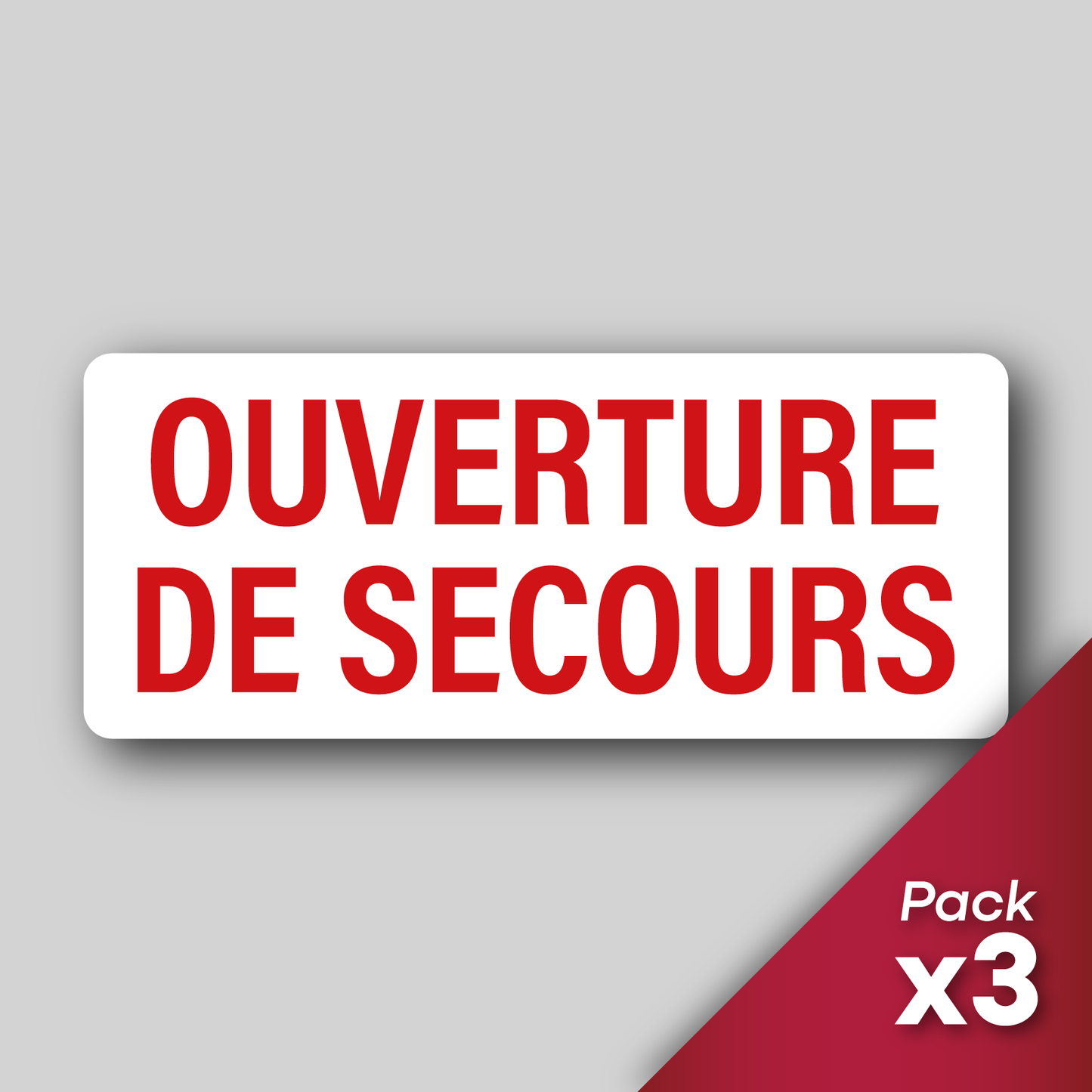 Pack 3 Stickers "Ouverture de secours"