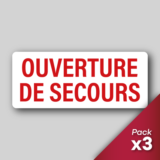 Pack 3 Stickers "Ouverture de secours"